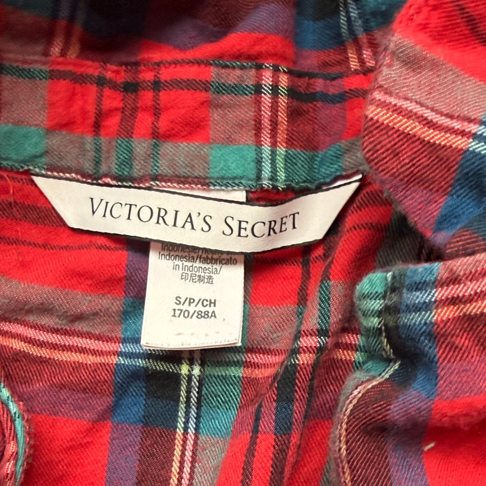 Victoria's Secret Red and Black Plaid Pajamas - Picture 2 of 6
